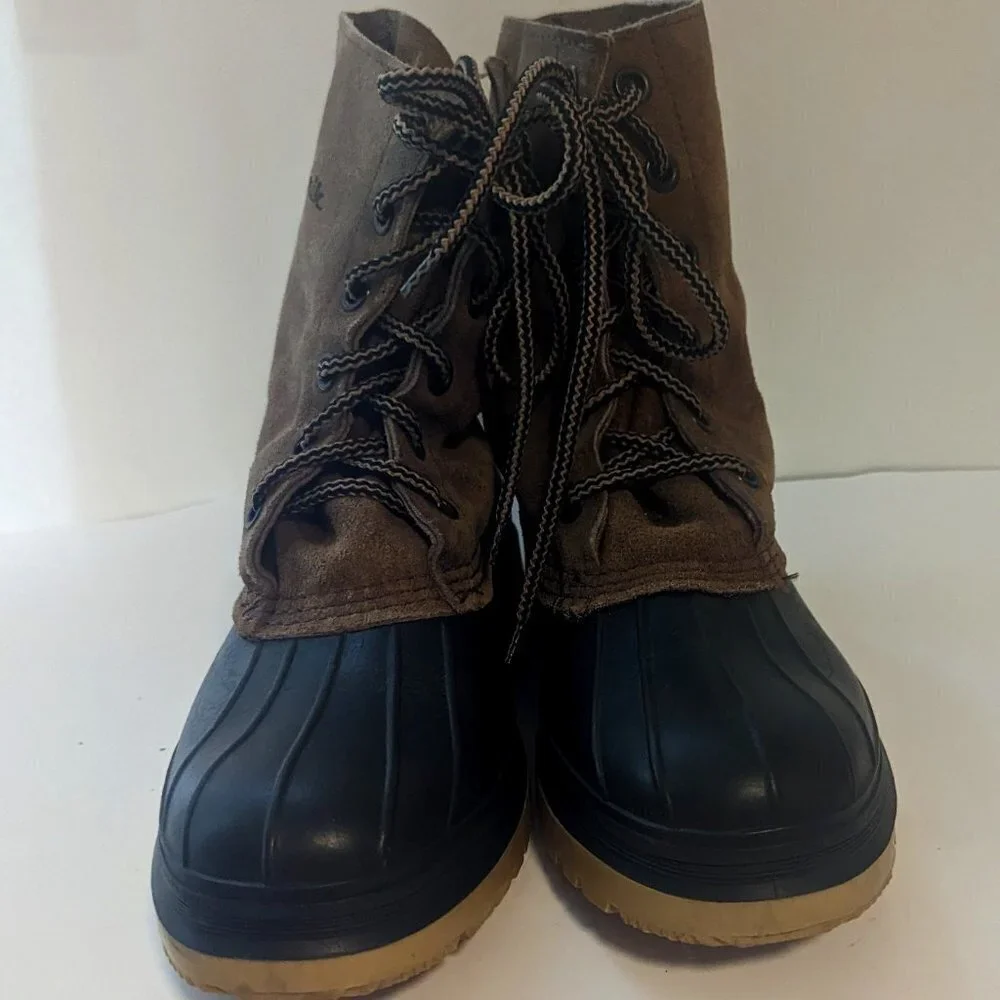 Kamik Duck Boots Waterproof Leather Rubber Lace‎ Up Unisex Canada Vintage